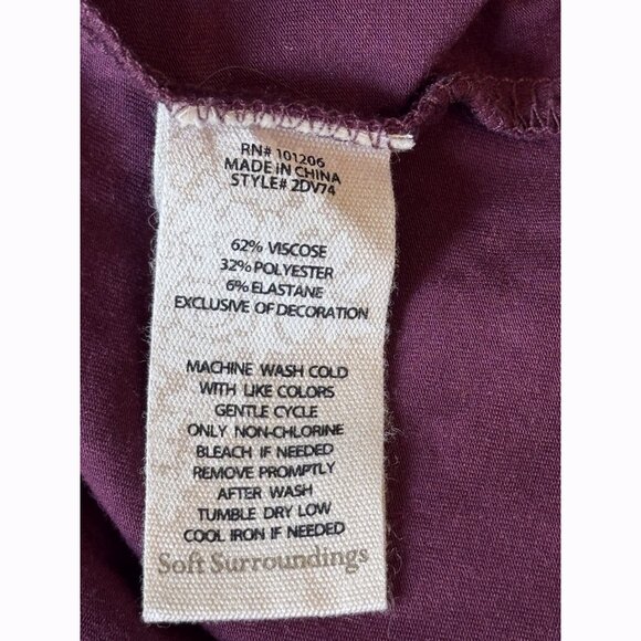 Soft Surroundings Women Crochet Trimmed Fit & Flare Midi Dress Sz Medium Purple - Picture 6 of 7